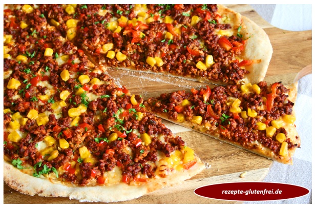 Hackfleisch - Pizza - Tanja`s glutenfreies Kochbuch