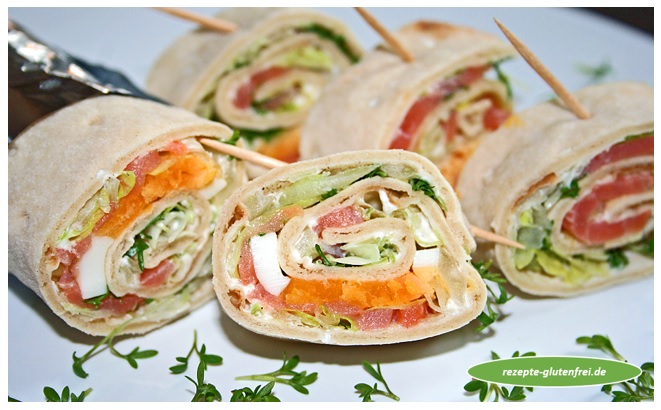 Wraps mit Lachs und Ei - Tanja`s glutenfreies Kochbuch